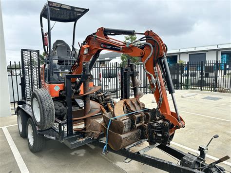 mini excavator trailer brisbane|mini digger hire gold coast.